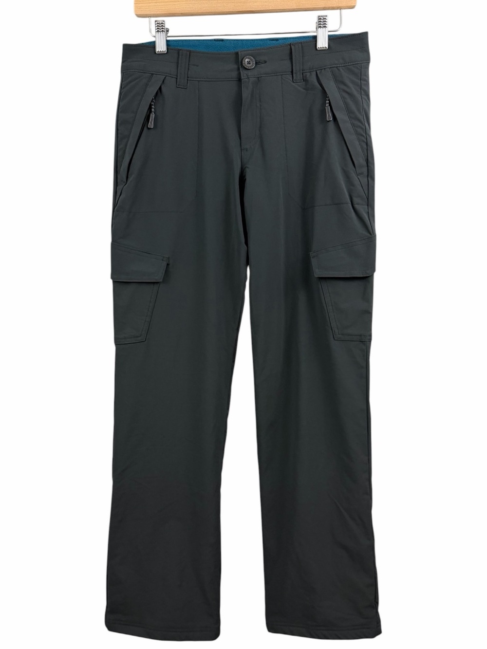 Eddie Bauer Fleece Lined Cargo Hiking Walking Pants Charcoal Black Size 4